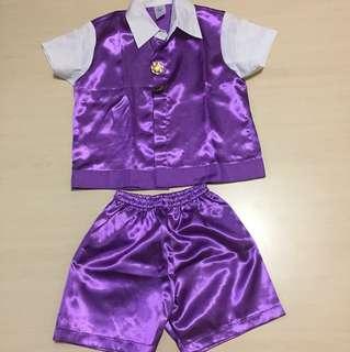 Satin Purple N White Outfit