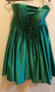 Green colour tube dress