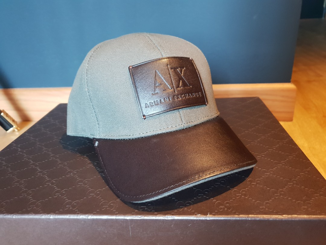 Armani online leather cap