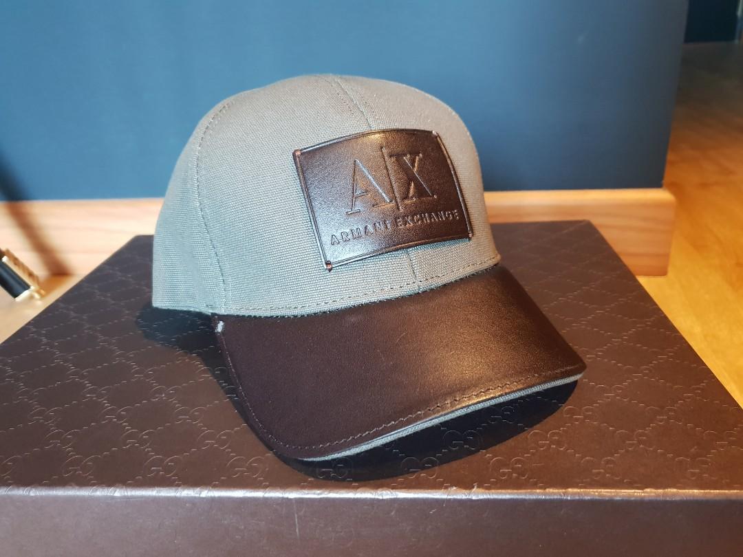 armani leather cap