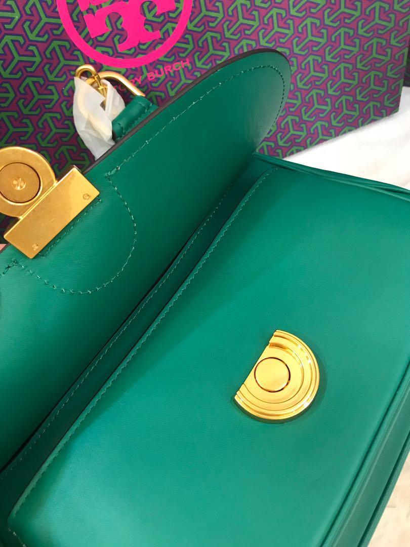 Tory burch james saddle bag green sales