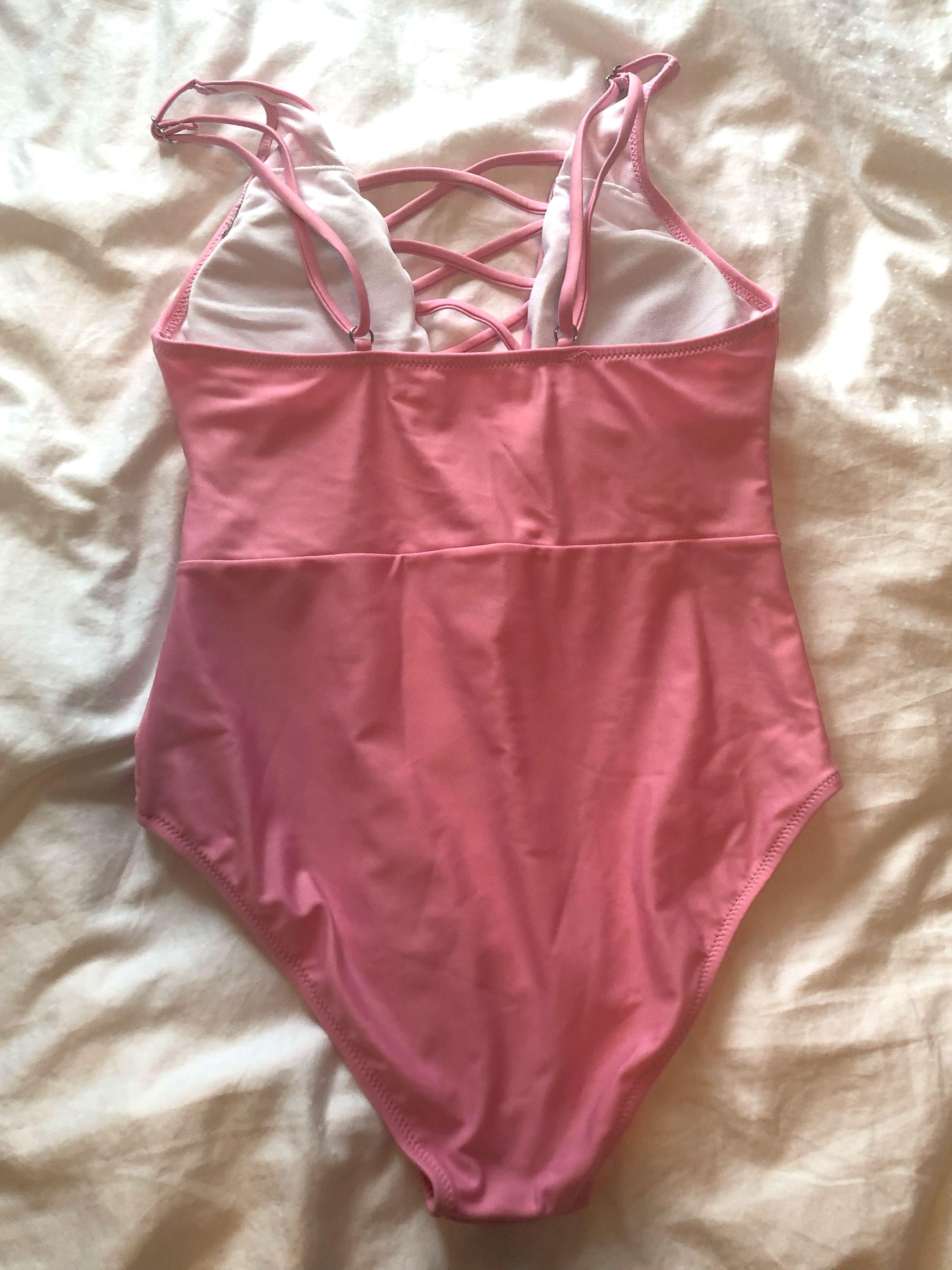 Baby Pink one-piece bathing suit (Category: Rash guard) located in Pasig City. Submitted by happy_sun (Listing ID 211819299, Image 3). Description: Used Once In very good condition SF c/o buyer MOP BDO .