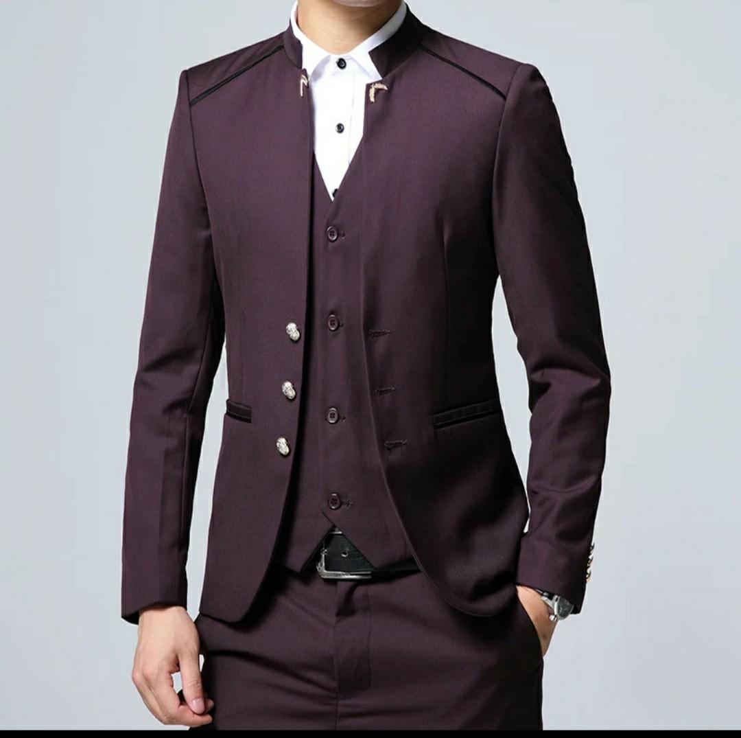 Black Blue Burgundy Suit 3pc Men S Fashion Clothes Outerwear On Carousell Vantablack is a material developed by surrey nanosystems in the united kingdom and is one of the darkest substances known, absorbing up to 99.965% of visible light. carousell
