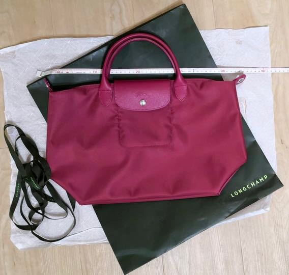 LONGCHAMP Le Pliage Neo Shoulder Tote Bag Raspberry Large-NEW