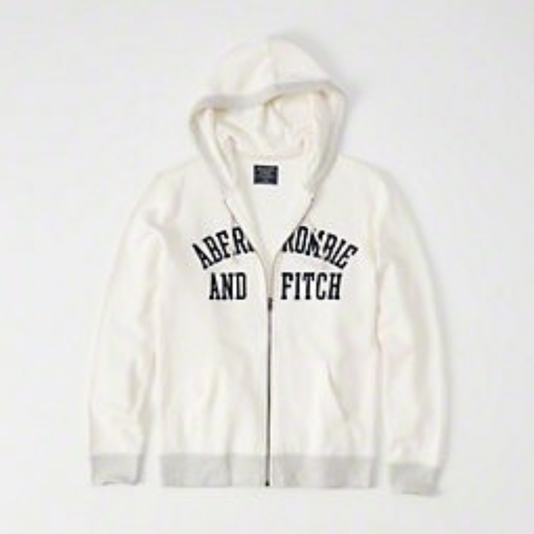 off white full zip hoodie