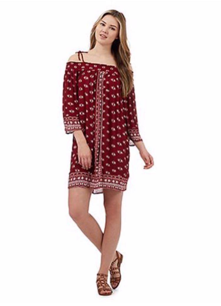 red herring striped wrap dress