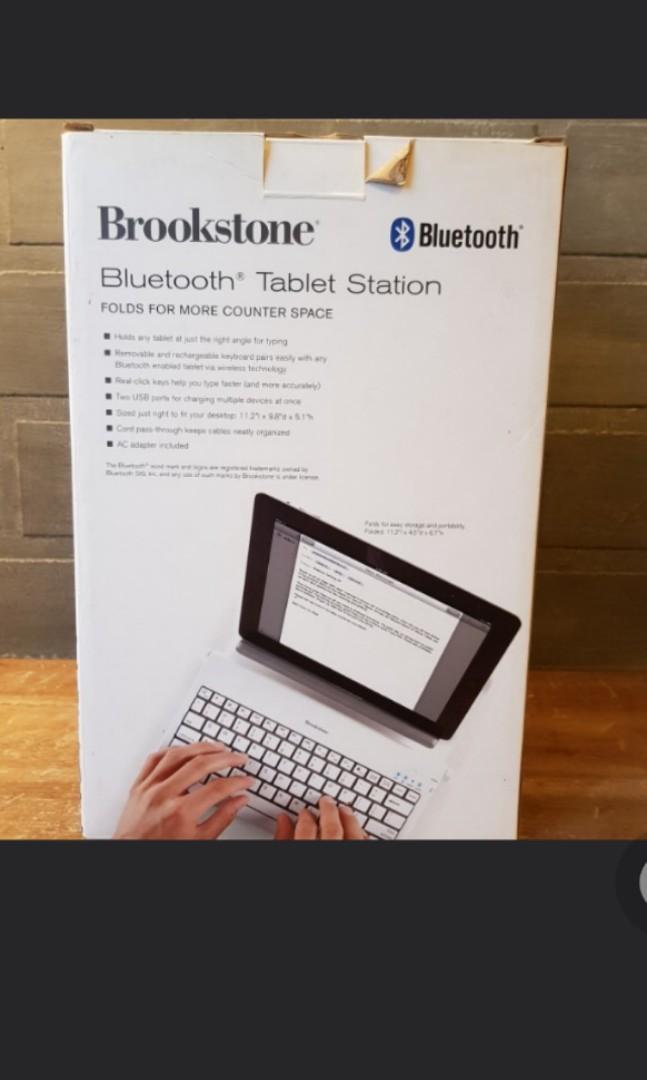 Brookstone Bluetooth keyboard tablet station, Audio, Portable Audio ...
