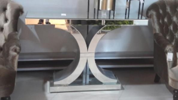 Chanel Inspired 3D glass console table