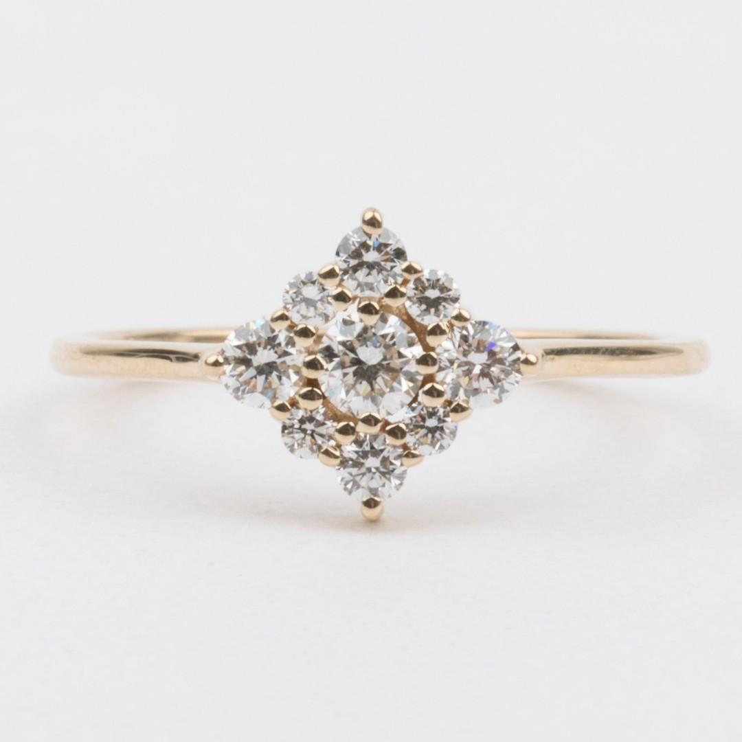 Chloe Diamond Cluster Ring Cz Or Gemstones Birthday Gift Anniversary Gift Gift For Her Women S Fashion Jewellery Rings On Carousell