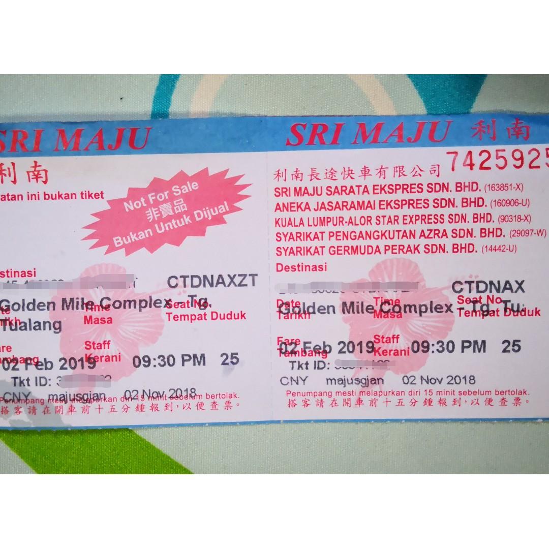 Cny Chinese New Year Bus Ticket To Perak Everything Else On Carousell