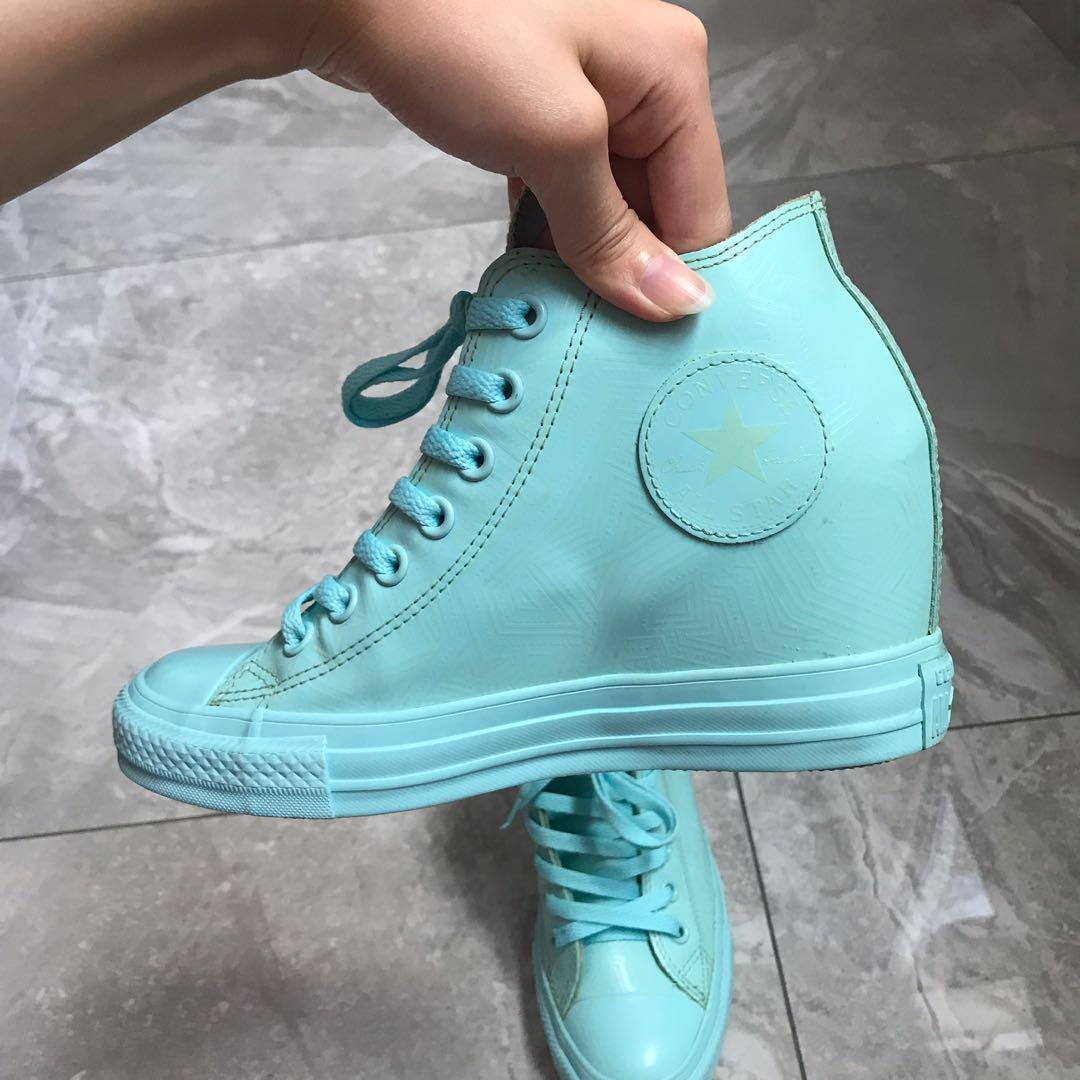 Converse Turquoise High Heels Sneakers 