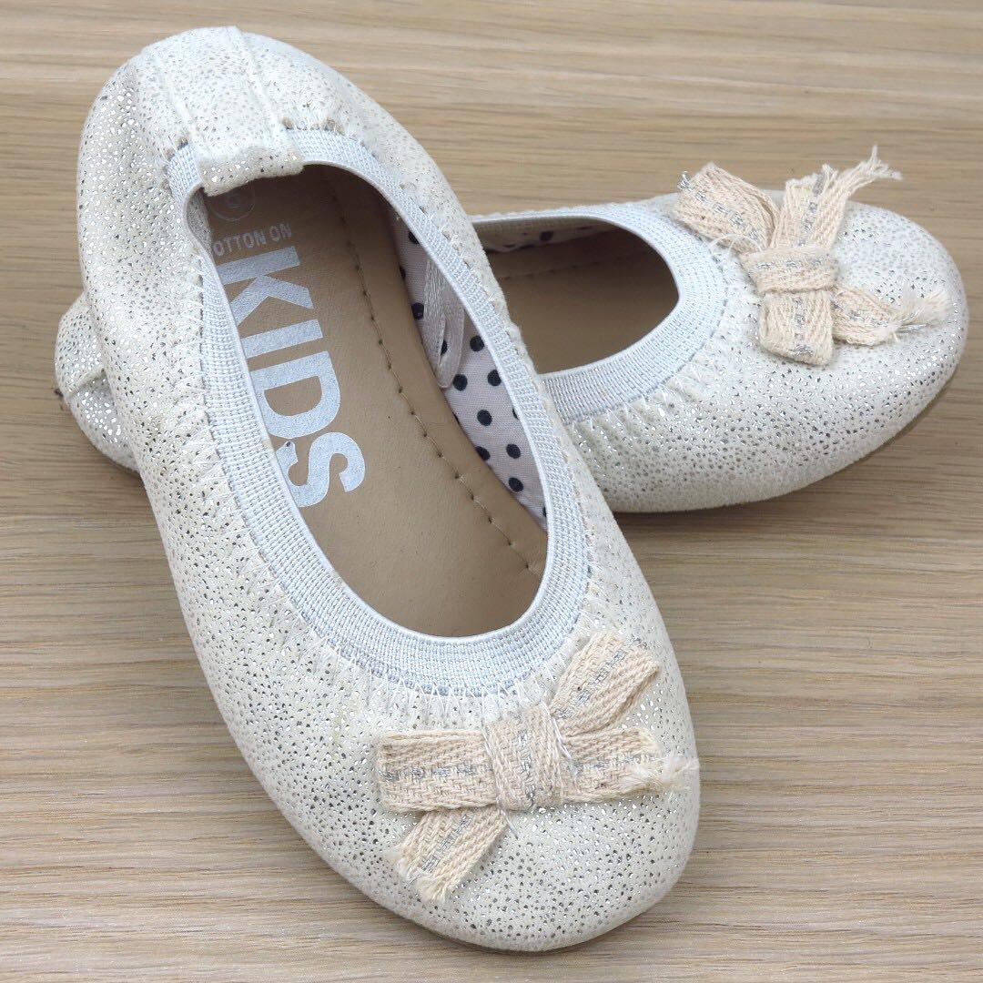 Cotton On Kids White Primo Ballet Flats