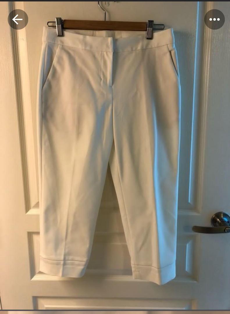 ladies white crop pants