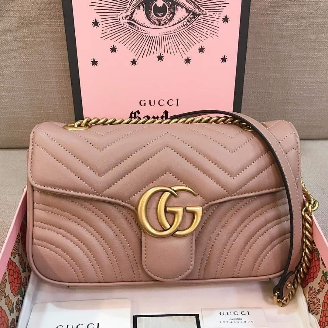 Gucci Marmont 26 in Dusty Pink, Luxury, Bags & Wallets on Carousell