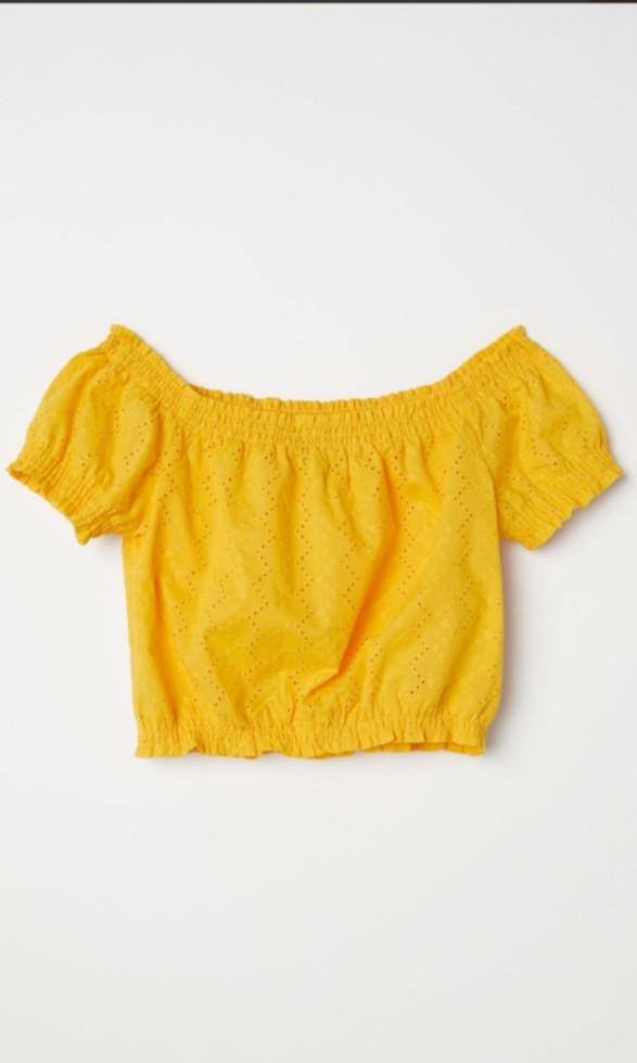 H&m yellow off shoulder top 2025