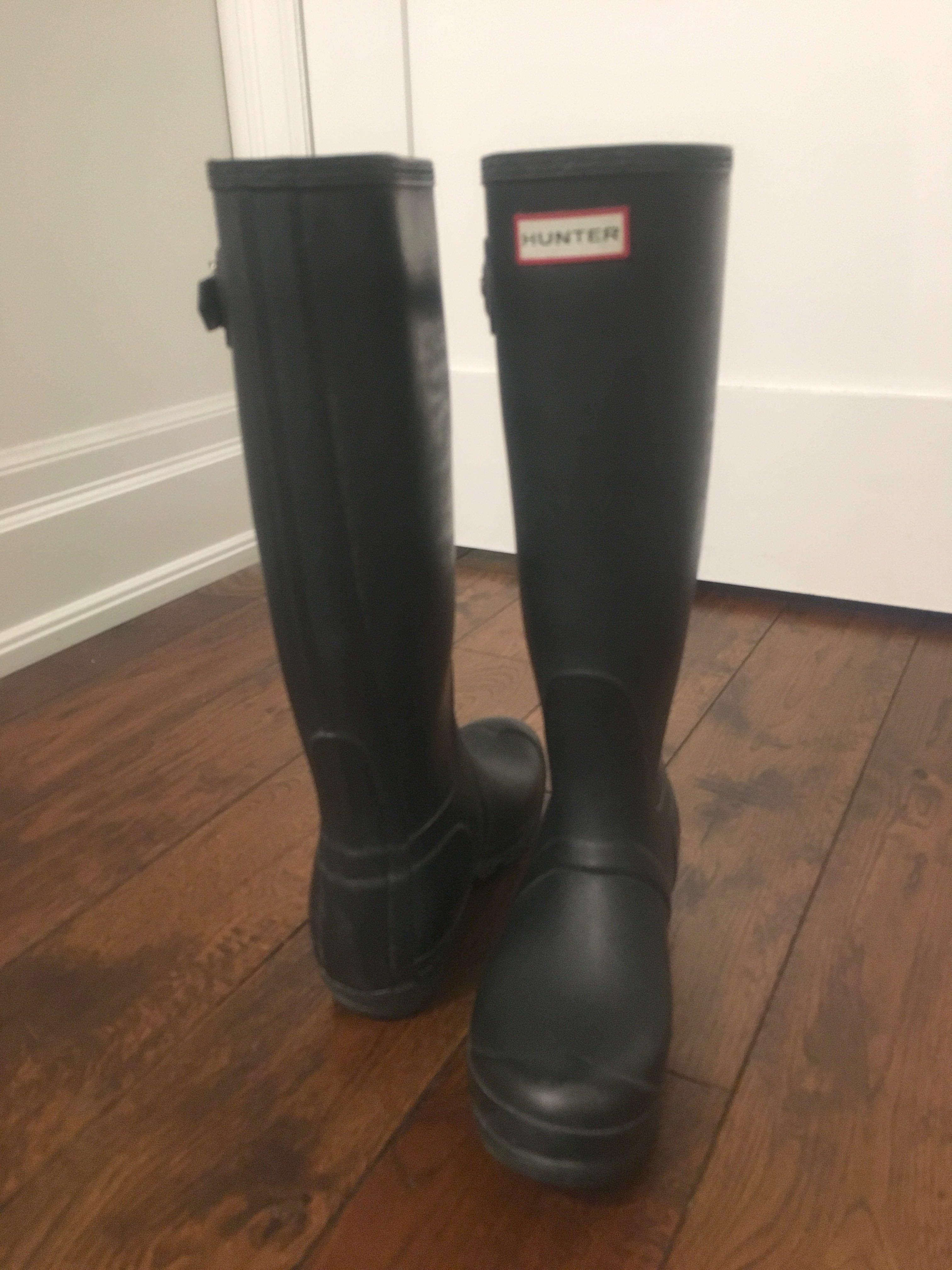 hunter black matte tall boots