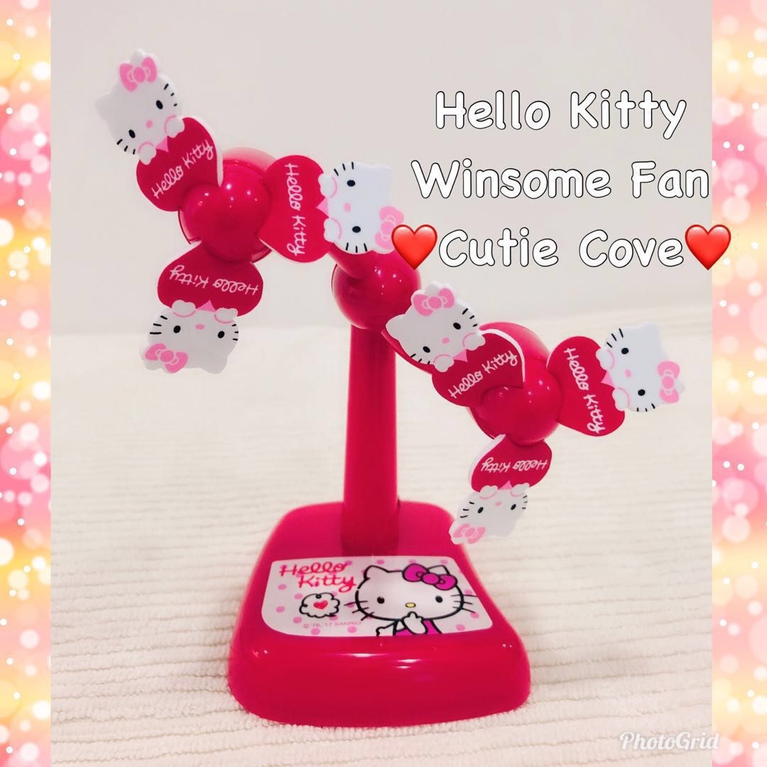 New Sanrio Hello Kitty Usb Or Battery Control Personal Desk Fan W