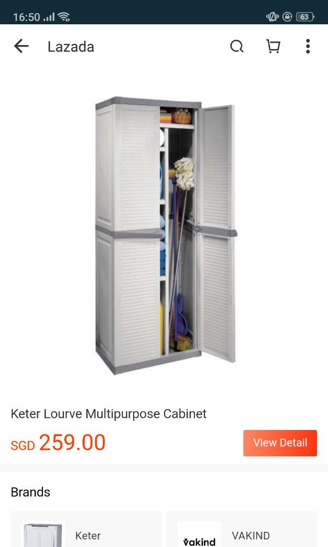 Keter Plastic Storage Cabinet Outdoor Friendly Furniture
