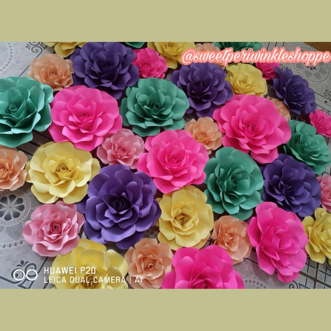Made to Order: Paper Flowers (Category: Flowers & Bouquets) located in Taguig. Submitted by sweetperiwinkleshoppe (Listing ID 211763148, Image 3). Description: 🌹rose type center: • 6" - 30php • 8" - 40php •10" - 50php •12" - 60php •14" - 80php •16" - 90php 🌹rose type center all gold: • 6" - 40php • 8" - 50php •10" - 60php •12" - 70php •14" - 90php •16" - 120php 🌹rose type center Rainbow Pastel: • 6" - 35php • 8" - 45php •10" - 55php •12" - 65p