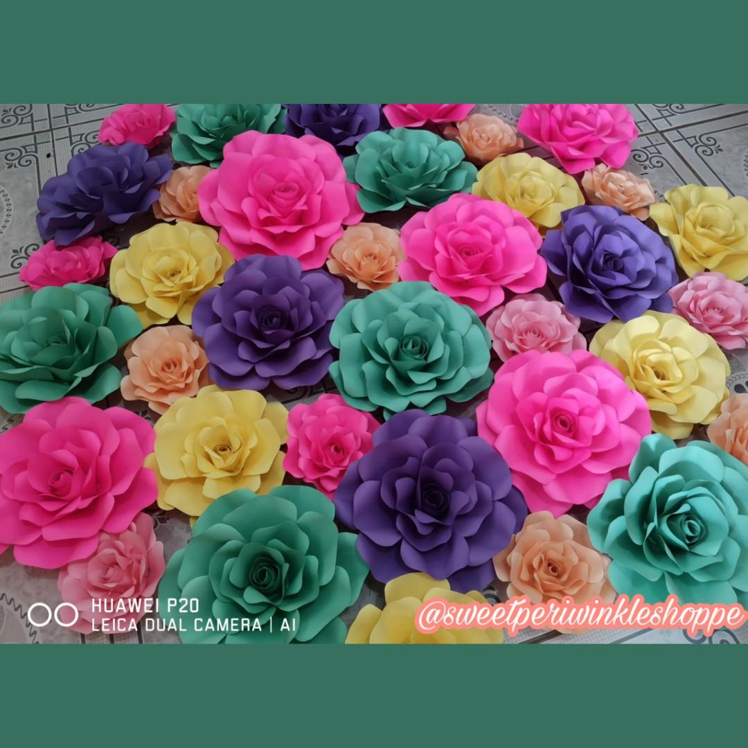 Made to Order: Paper Flowers (Category: Flowers & Bouquets) located in Taguig. Submitted by sweetperiwinkleshoppe (Listing ID 211763148, Image 2). Description: 🌹rose type center: • 6" - 30php • 8" - 40php •10" - 50php •12" - 60php •14" - 80php •16" - 90php 🌹rose type center all gold: • 6" - 40php • 8" - 50php •10" - 60php •12" - 70php •14" - 90php •16" - 120php 🌹rose type center Rainbow Pastel: • 6" - 35php • 8" - 45php •10" - 55php •12" - 65p