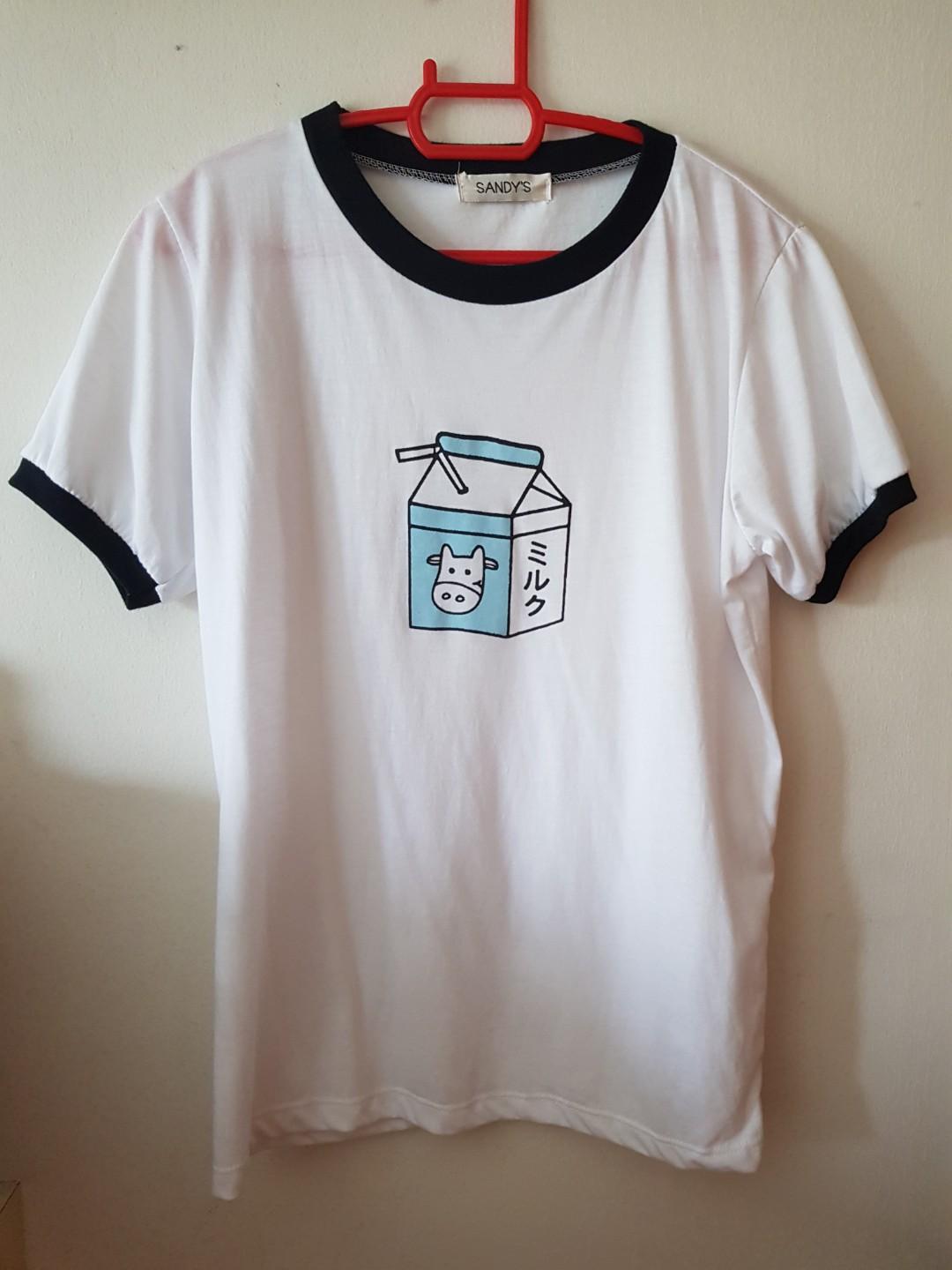 Milk White T Shirt Women S Fashion Clothes Tops On Carousell