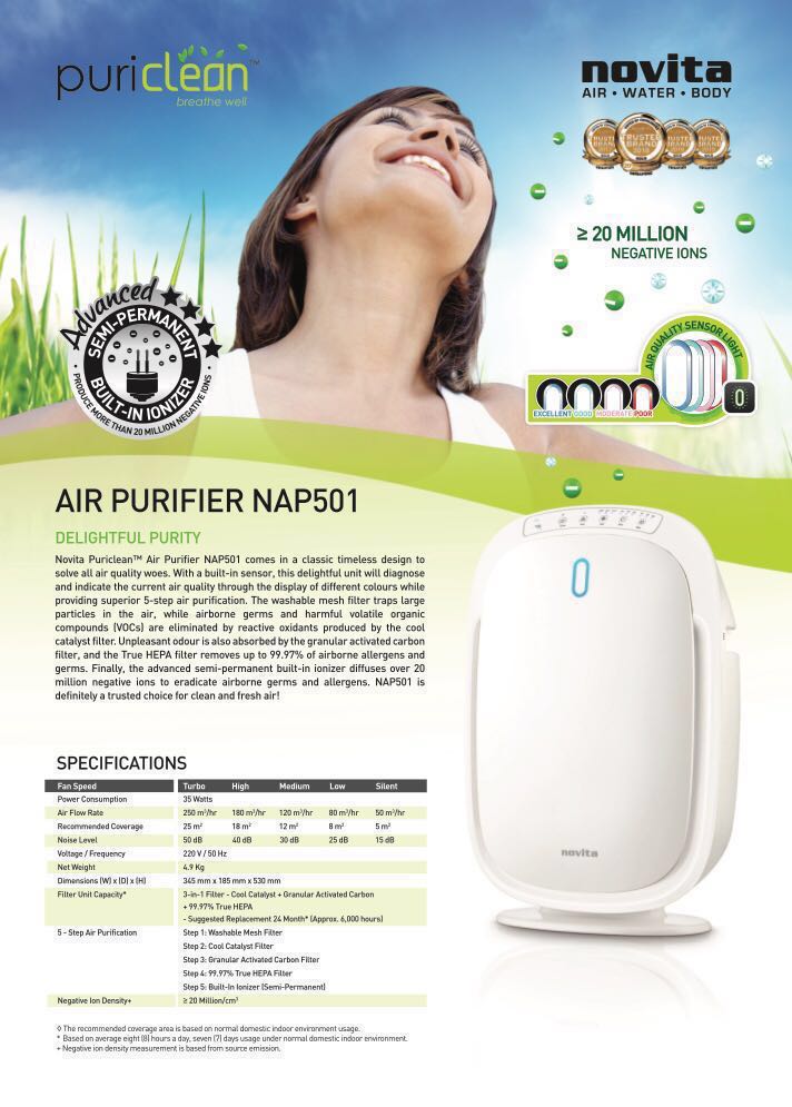 Novita air purifier nap 501 cheap