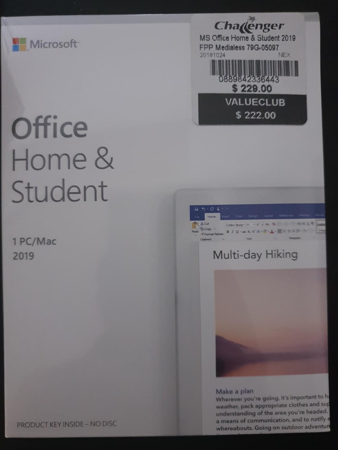 Office Home Student 2019 1pc Mac Electronics Others On Carousell