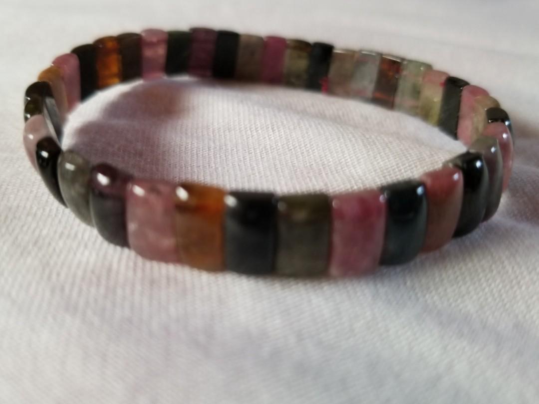 Preloved 2 pcs -semi precious stones bracelets (Category: Bracelets) located in Cebu City. Submitted by anneny (Listing ID 211867686, Image 3). Description: Selling preloved garterized bracelets with multi colored semi precious stones. Fits small to meduim wrists.