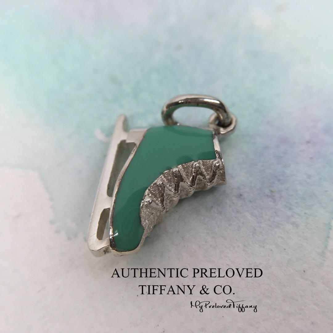 Blue Enamel Ice Skate Shoe Charm Silver 
