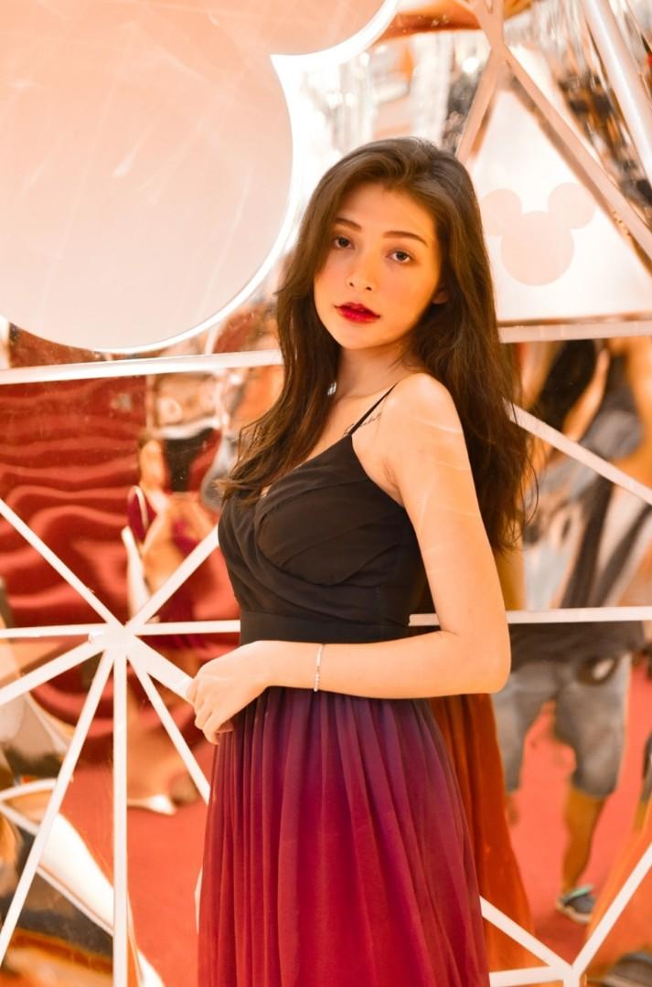 Burgundy 2024 ombre dress