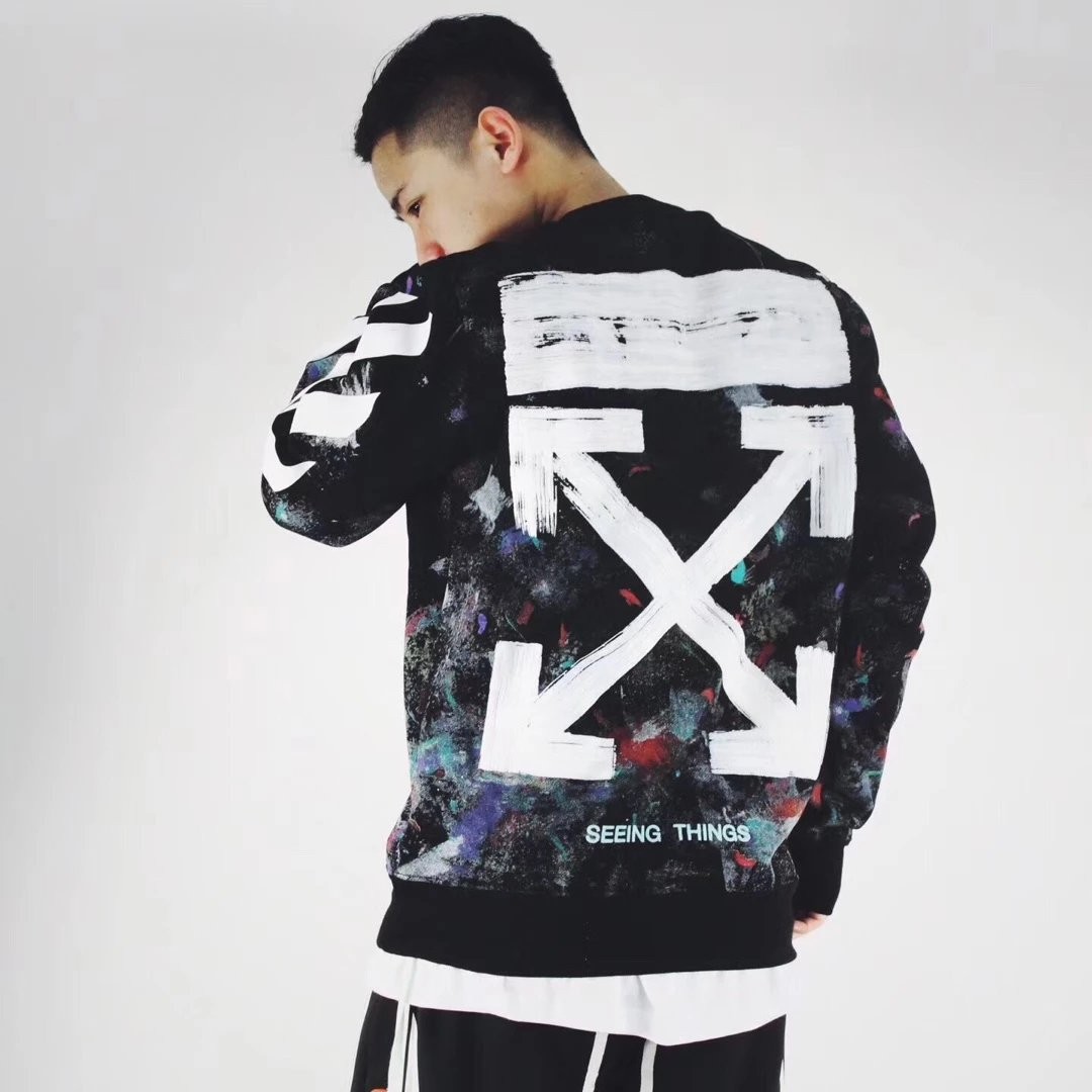 SALE Off White Galaxy Crewneck Sweatshirt Men s Fashion Tops
