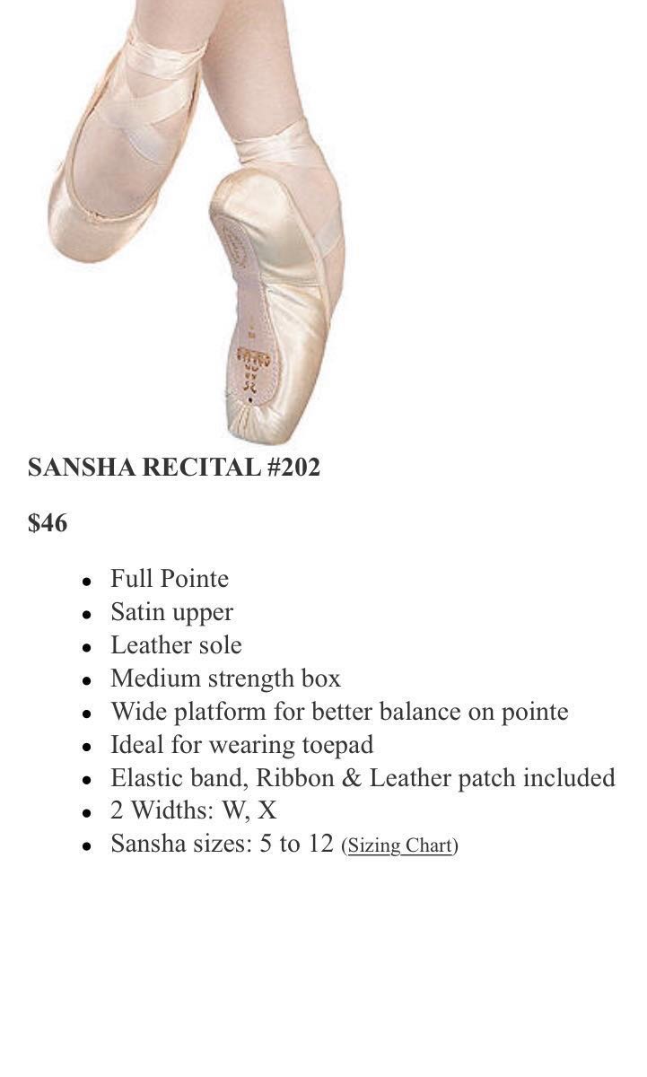 sansha recital pointe shoes
