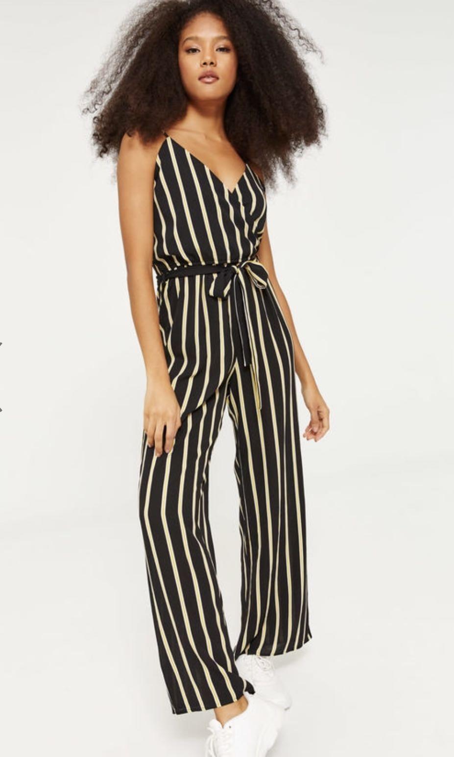Striped black and yellow jumpsuit 