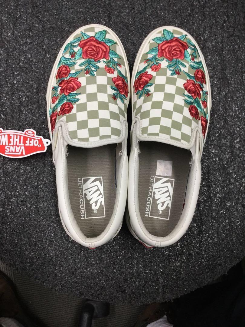 White vans on sale with roses