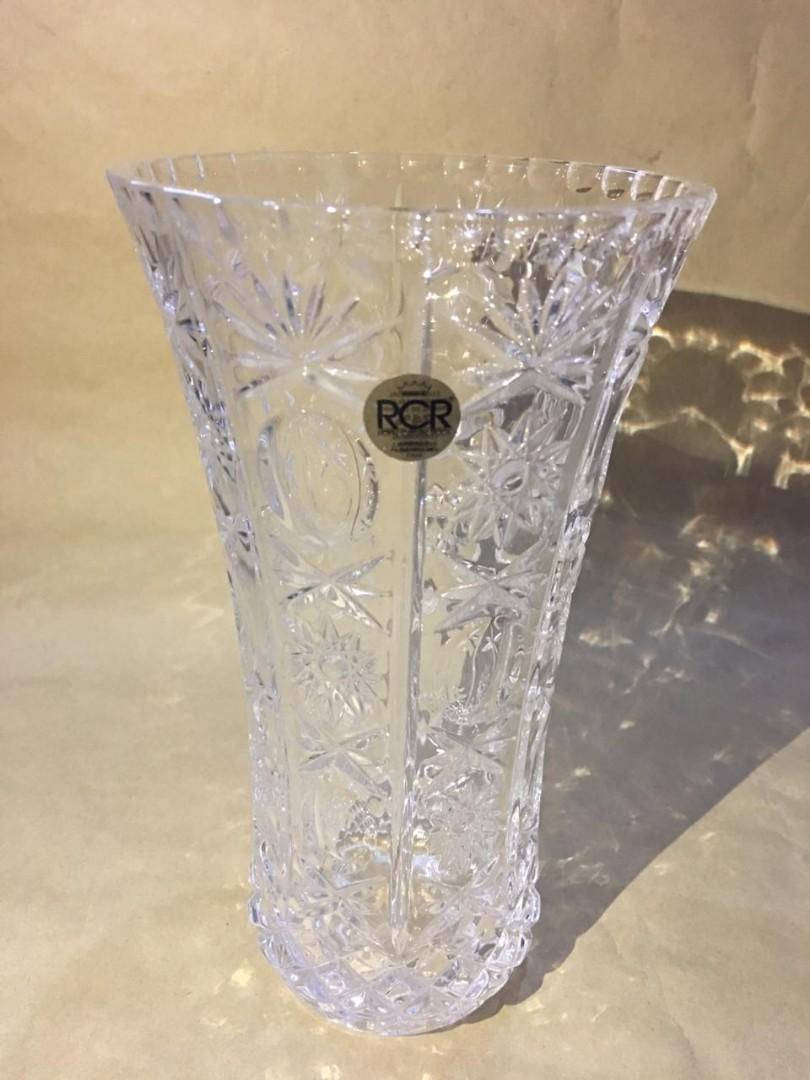 Vas Bunga Sedang Kristal Antik Royal Crystal Rock Italy Perabotan Rumah Di Carousell