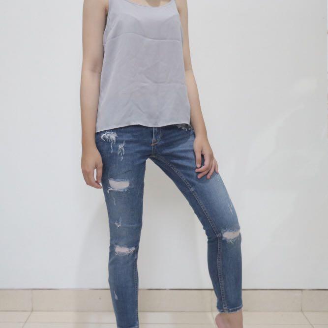 Zara Women Ripped Jeans, Fesyen Wanita 