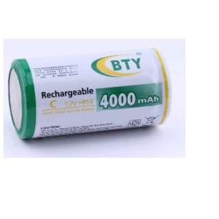 單顆 1.2V 4000mAh 2號 充電電池 鎳氫 電池