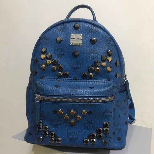 dark blue mcm bag
