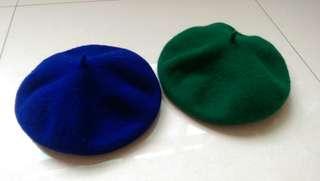全新墨綠藏藍貝蕾帽 畫家帽