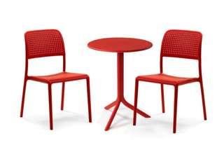 3 Piece Bistro Set in Red color 3 Piece Bistro Set in Red color