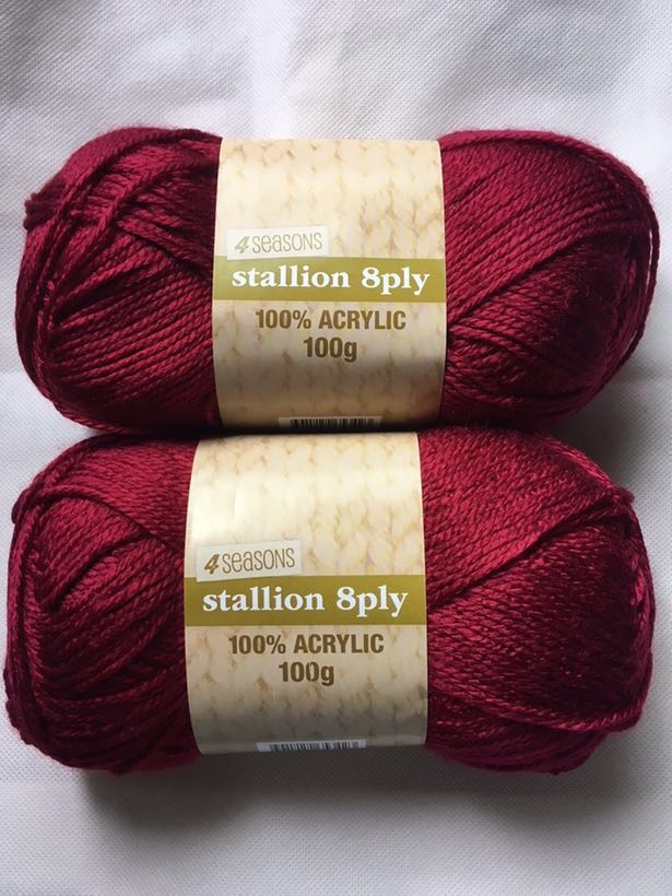 4 Seasons Stallion 8ply 100 acrylic yarn 100g (from Spotlight