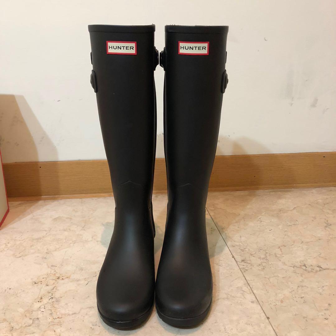 hunter back strap rain boots