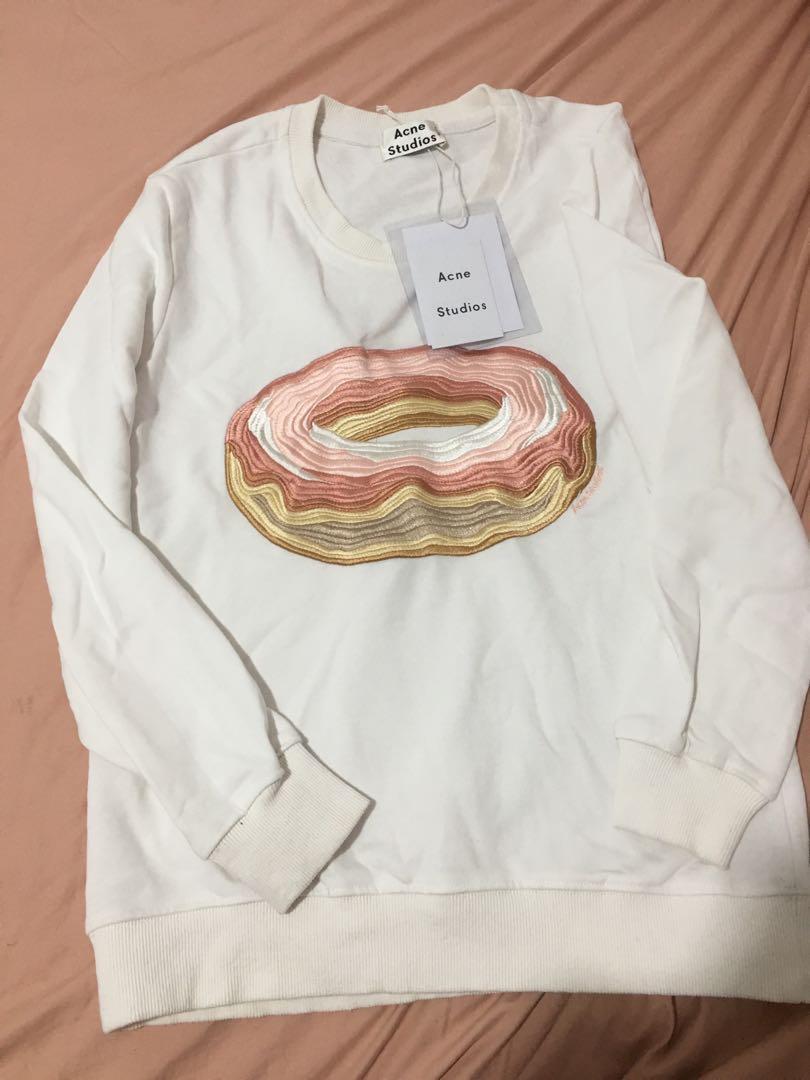 Acne Studios Donut Embroidered White Pullover Women s Fashion Coats Jackets and Outerwear on Carousell