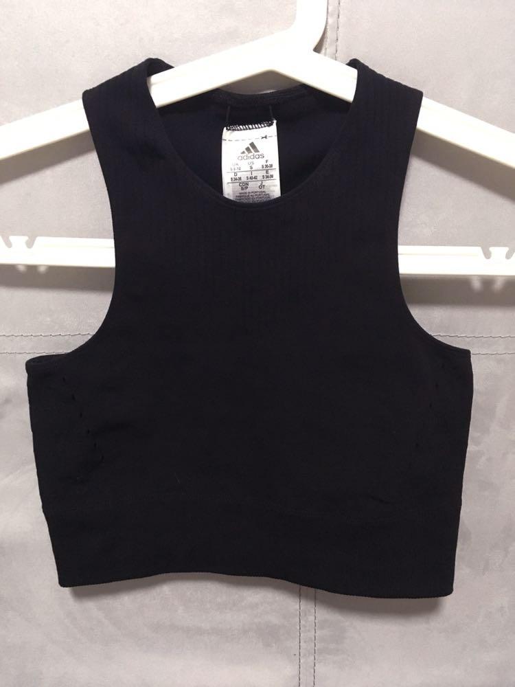 Adidas Wrap Knit Crop Top Women s Fashion Tops Sleeveless on Carousell