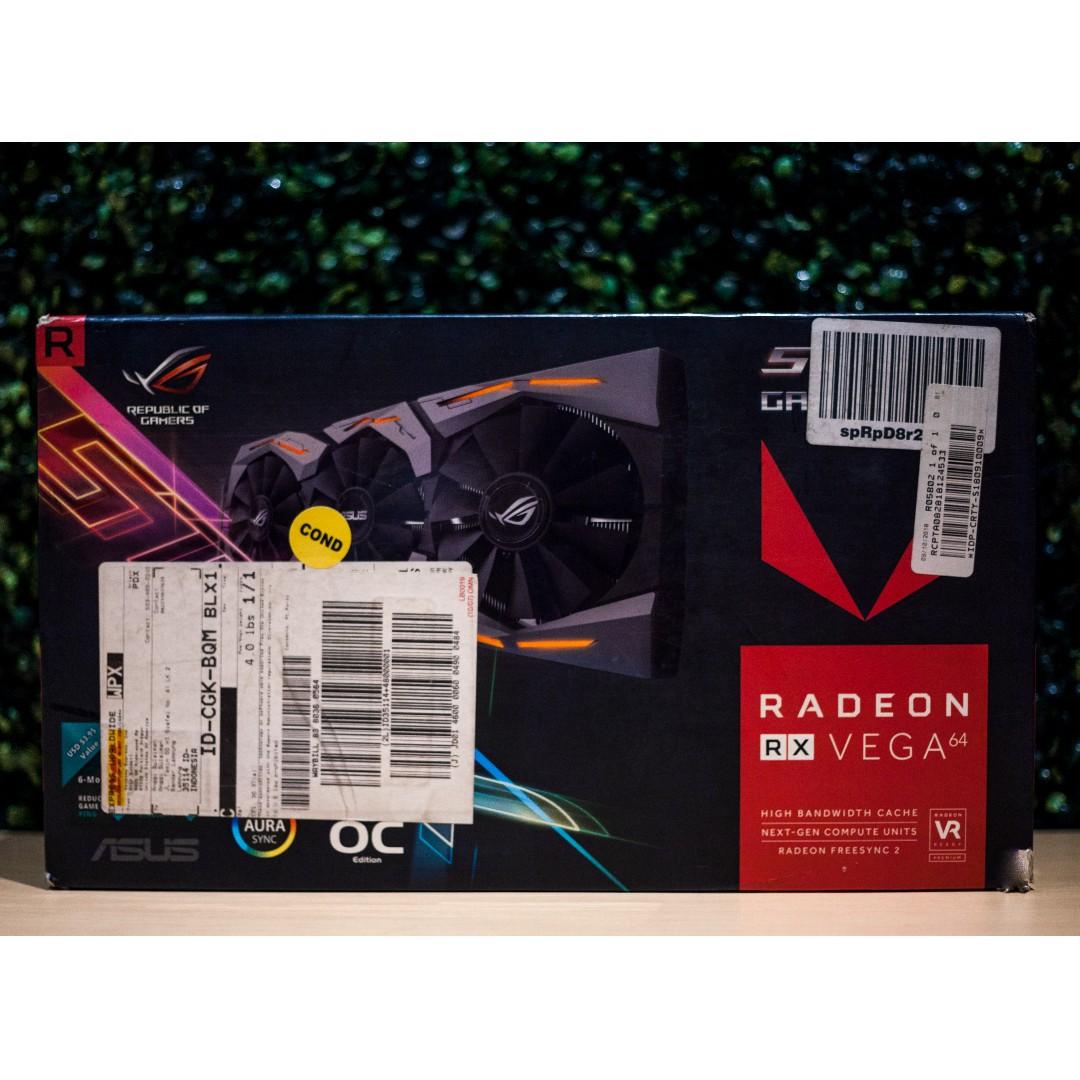 Asus Rog Strix Radeon Rx Vega 64 8gb Overclock Edition Elektronik Bagian Komputer Aksesoris Di Carousell