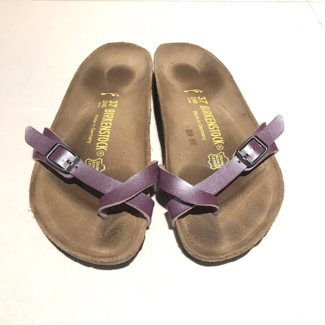 Authentic Birkenstock Slippers in metallic purple Women s Fashion