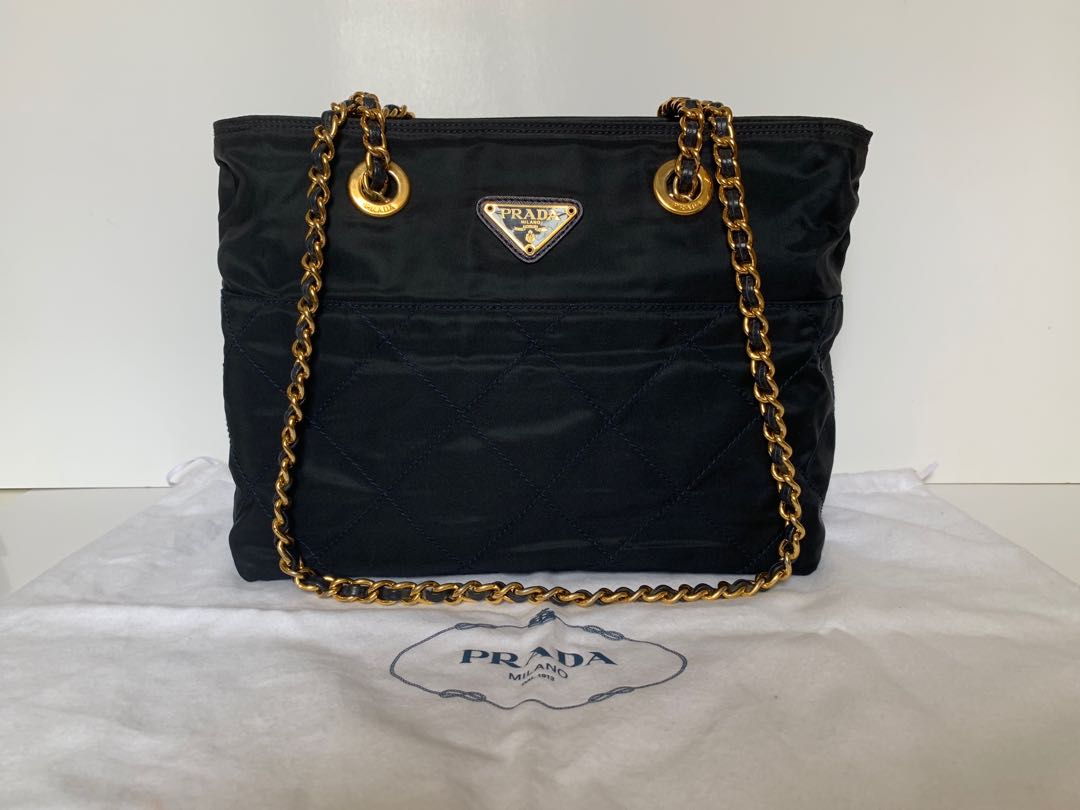 prada bag gold chain