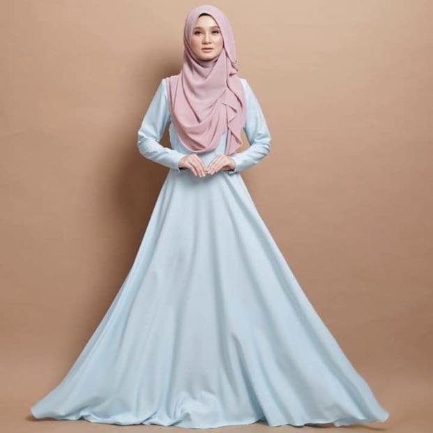 Baby blue dress muslimah clearance