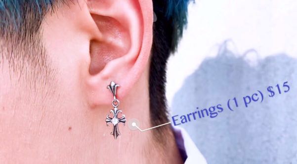 Chrome hearts earrings limited silver ear stud stainless steel