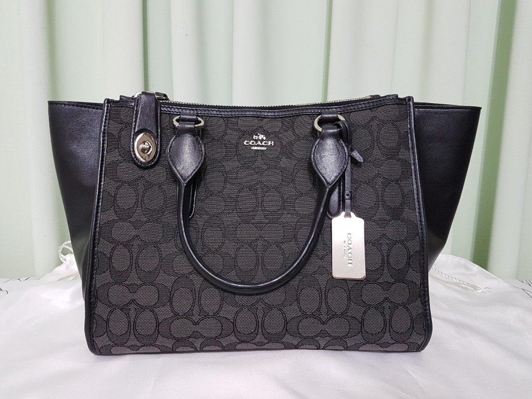Coach crosby carryall in online signature jacquard